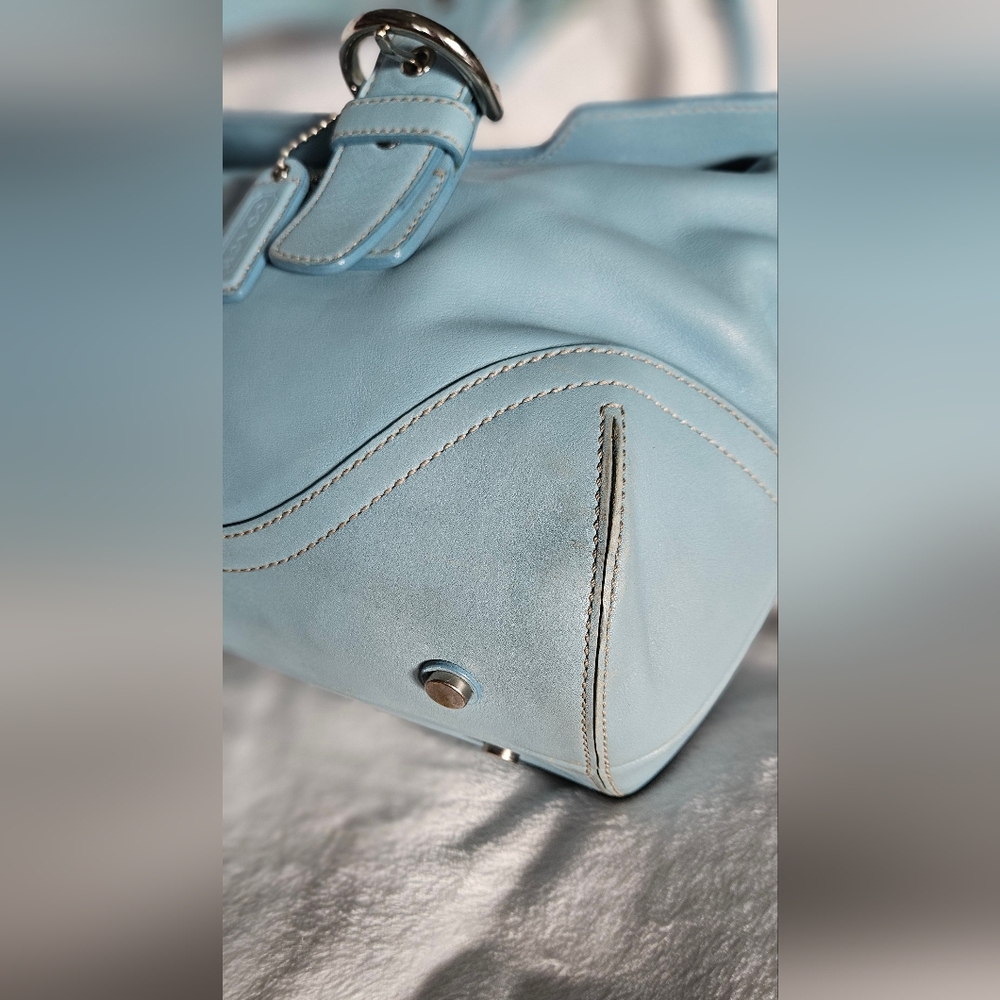 Coach RARE Blue Soho leather flap satchel M05D-9636 Vintage 2005 - Picture 7 of 9